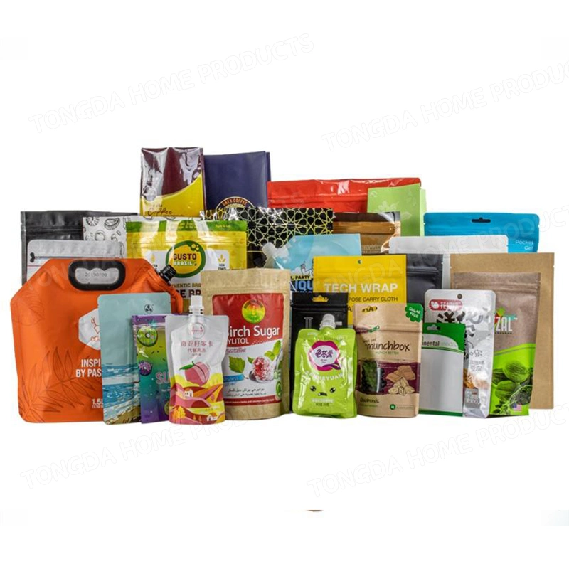 Custom Colorful Kraft Paper Bag Sealed Food and Medicine Stand-up Bag