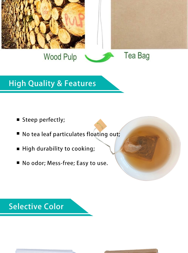 Creative U Shape Disposable Biodegradable Filter Paper Tea Bags, Made of Unbleached Manila Hemp Paper, Could Customize The Personal Tag and Size