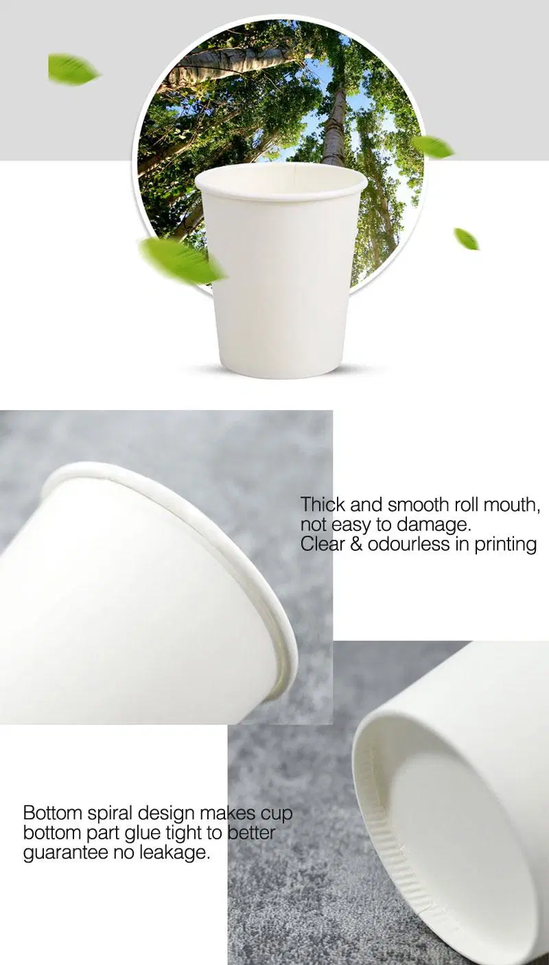 One-Time Hot Drink White Paper Cup, Single-Coated Beverage with Lid, Packaged Milk Tea Cup Custom Logo