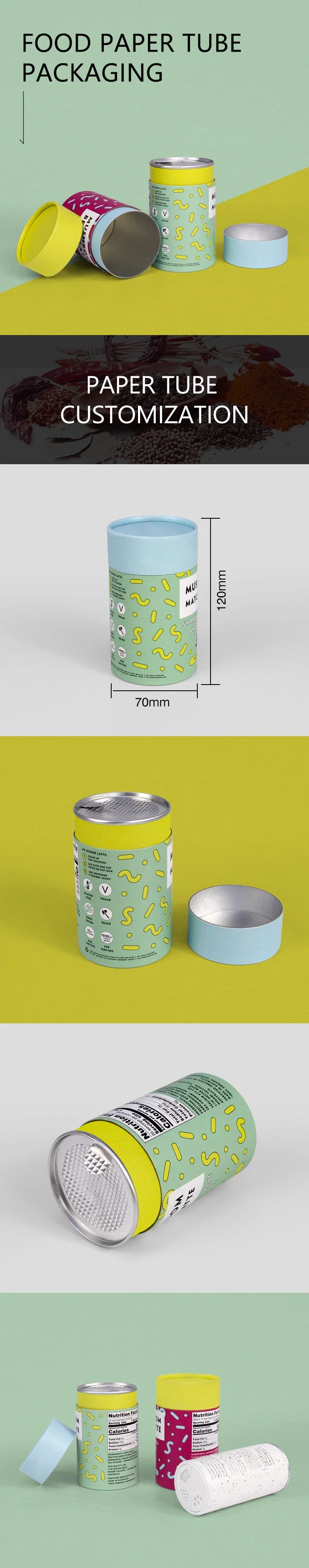 Eco Friendly Cosmetics Containers Box Cylindrical Kraft Packaging Tubes for Tea