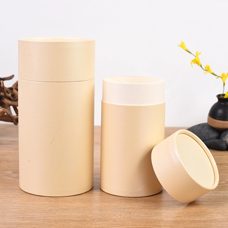 Cute Fancy Art Paper Round Tube Cylindrical Corrugated Paper Tea Coffee Paper Jar