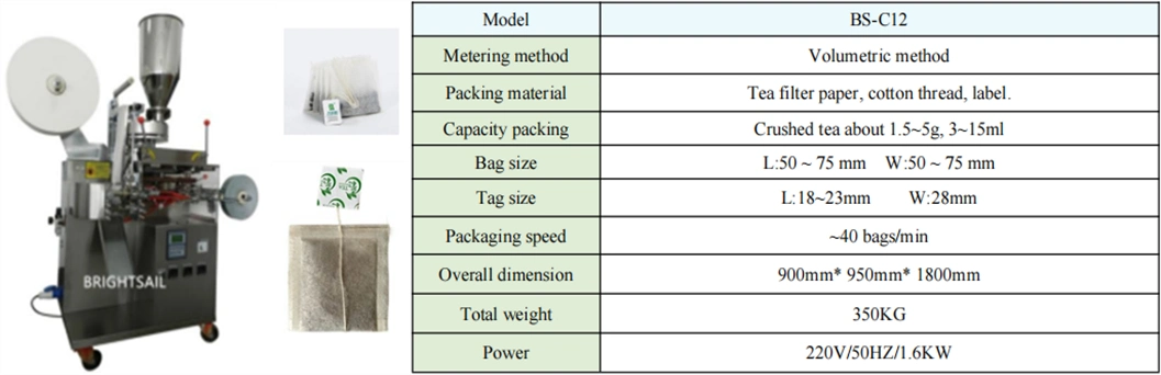 Multifunctional Brightsail Packing Tea Machine DIP Tea Bags Machine Package with CE