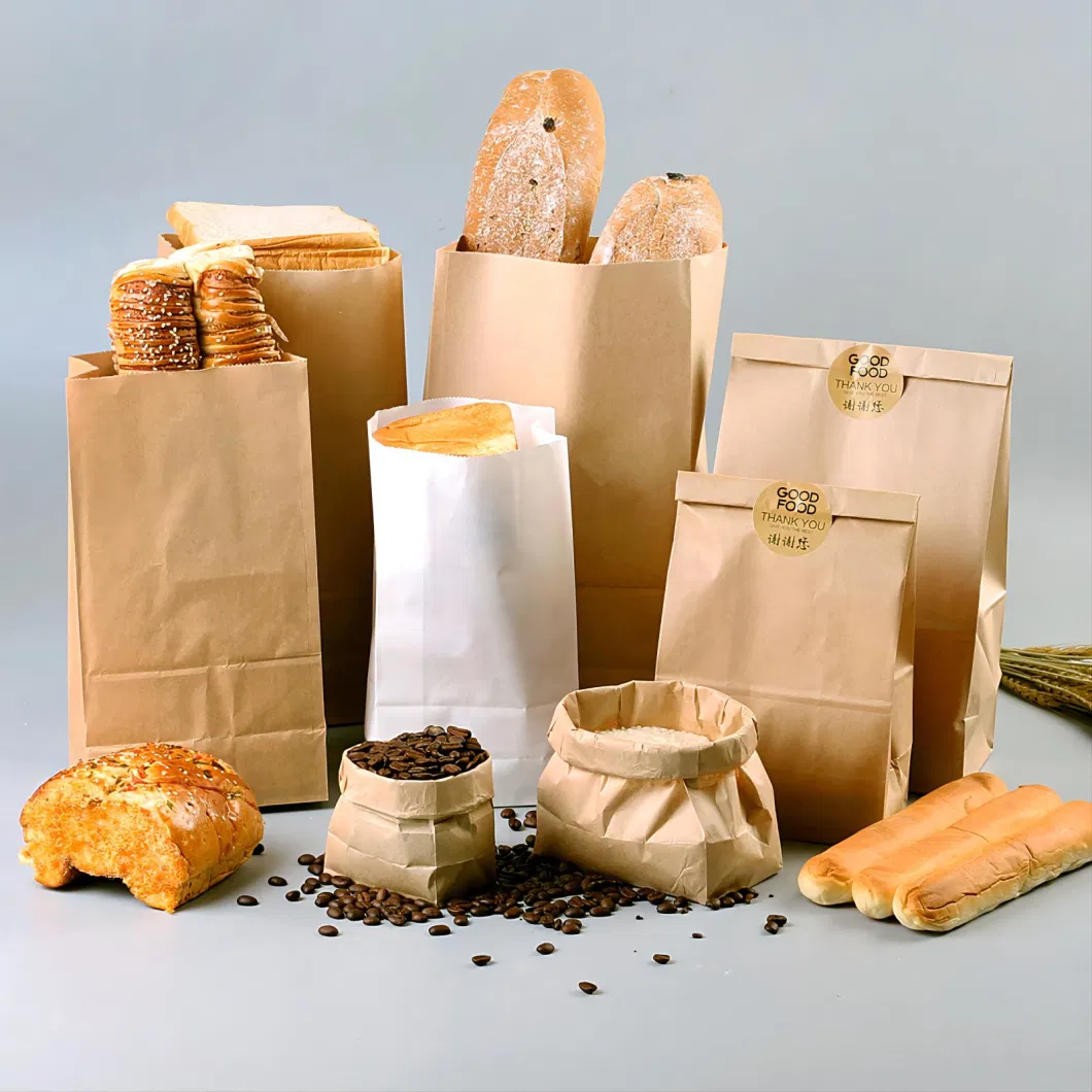 FSC Bespoke Disposable Brown Paper Takeaway Food Packaging Kraft Bag for Coffee Tea Flowers Shopping Clothes Shoes