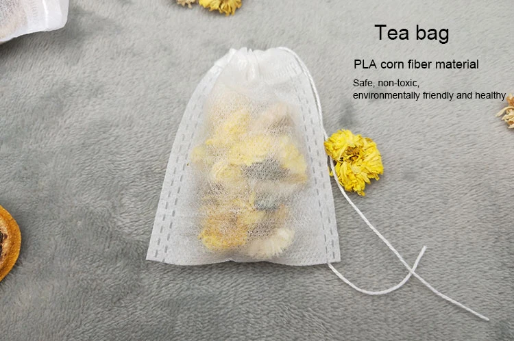 PLA Nonwoven 100% Biodegradable Reusable Empty Drawstring Tea Filter Bags