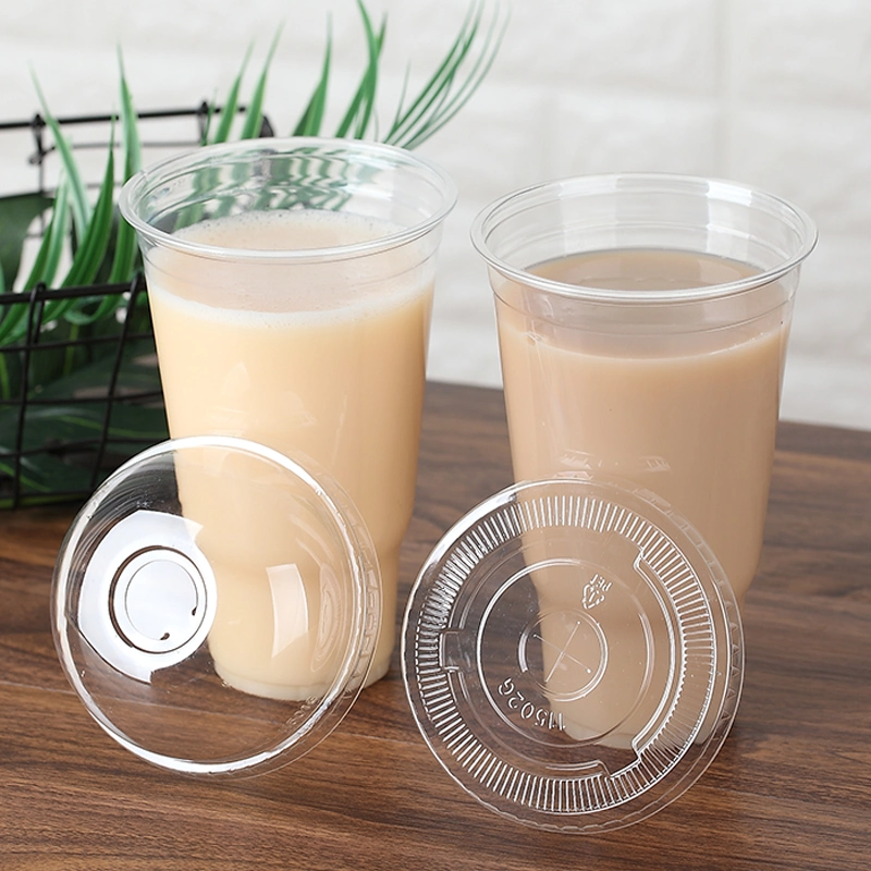 PLA Biodegradable Plastic Cup Transparent Tea Cup Disposable Cold Drink Juice Packaging