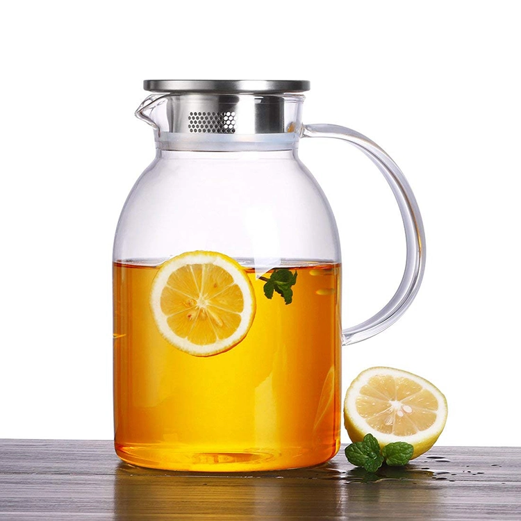 1.6 Liter Glass Pitcher with Lid Covered Iced Tea Pitcher Water Jug