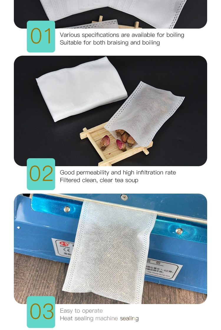 60X80mm Non-Woven Fabric Heat Sealing Empty Tea Bag Suitable for Travel