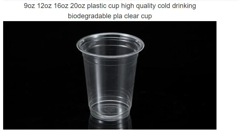 Hot Sale Plastic PLA Cups for Cold Drinks Iced Coffee Tea Juices