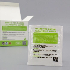 Individually Packaged White Tea Facial Cleansing Wet Wipes