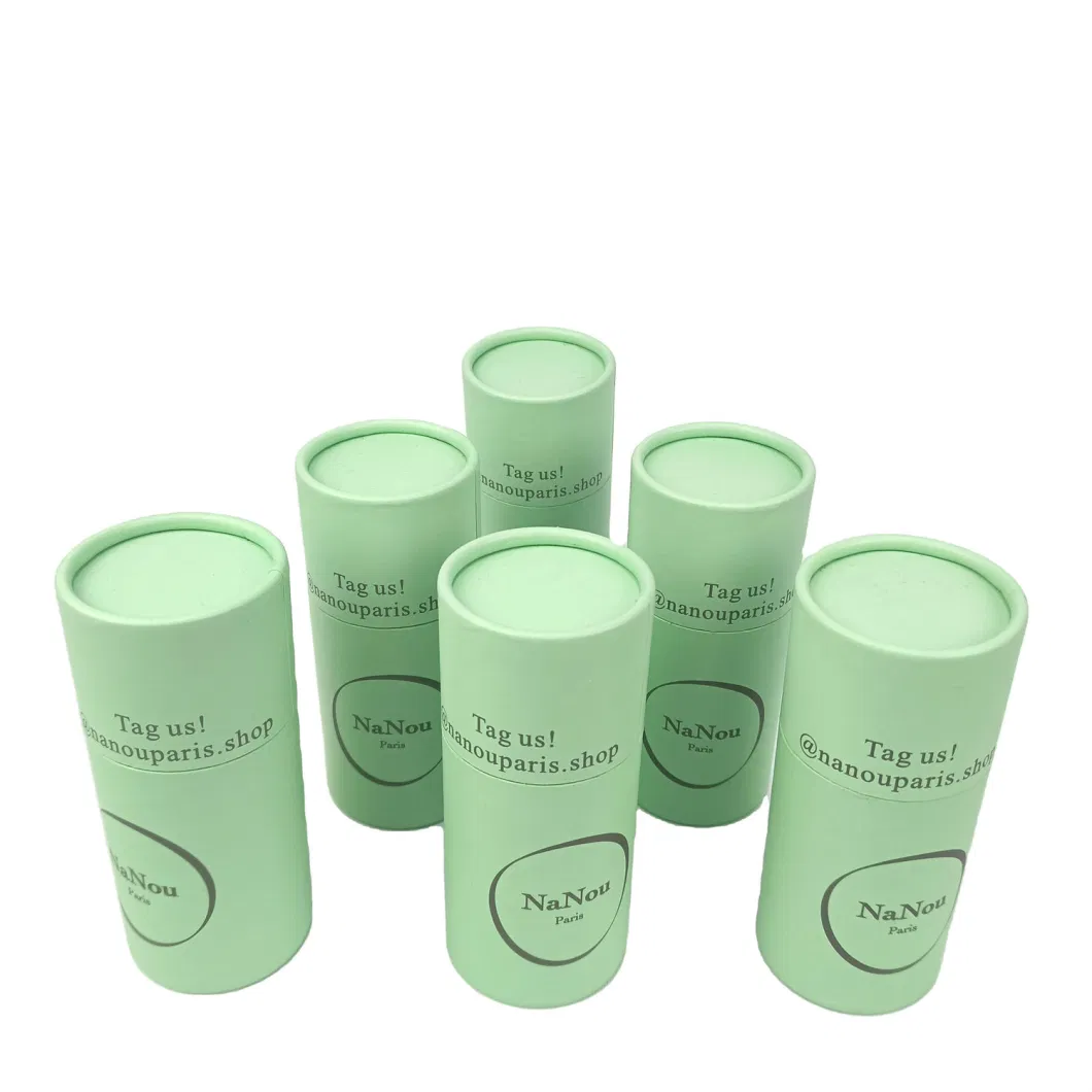 Eco-Friendly Custom Fresh Green Printed Tea Coffee Bean Cylinder Packaging Box Eco-Friendly Paper Tube Round Cardboard Tube Packaging