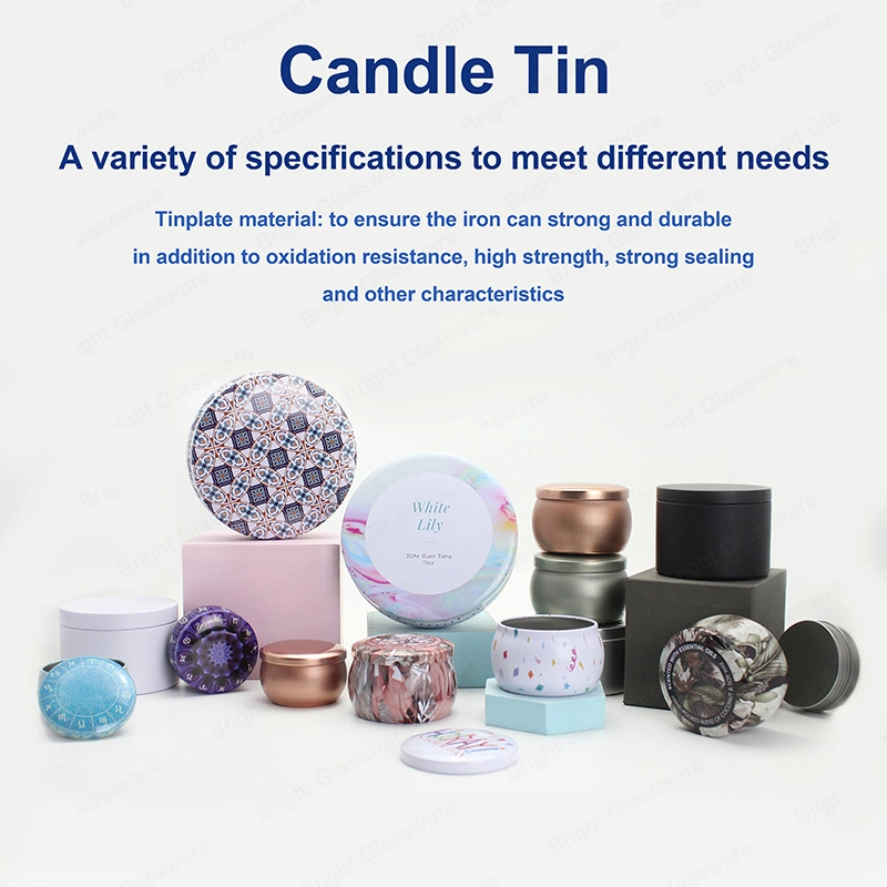 Customized New Brand Silver Empty Tin Jars for Candle Making