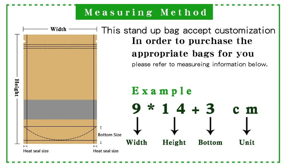 Laminated Kraft Paper Aluminum Foil Stand up Food Packaging Bag