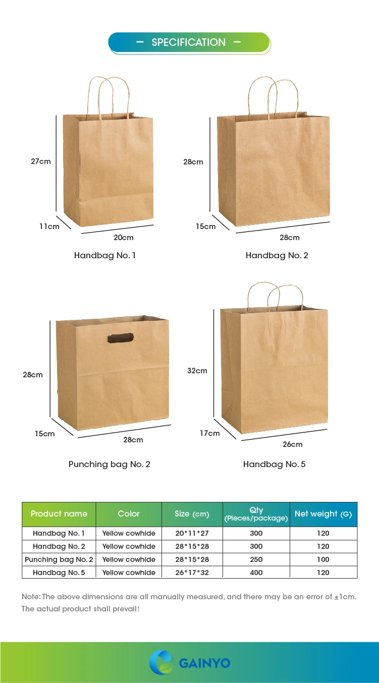 Disposable Kraft Paper Bag Handbag Custom Milk Tea Takeaway Bag