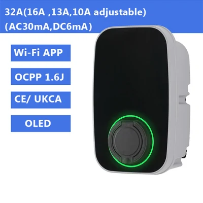 Waterproof IP54 Electric Car Charging Wallbox 1-Phase 3-Phase EV Charger Station CE Certified APP Smart EV Charger Type 2 Smart Wallbox