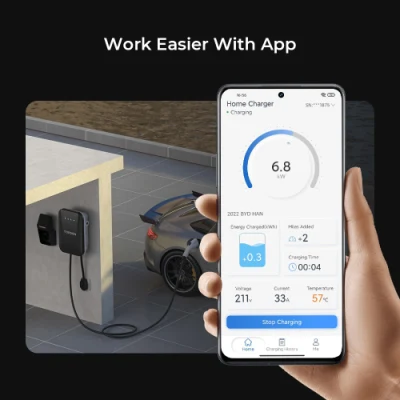 Topdon Pulseq AC Home 22kw 11kw 9.6kw 7kw Ocpp Evse J1772 Smart IP65 Waterproof 16A 32A Type2 1 Wallbox UL Electric Car Fast RFID APP Control EV Charger Station