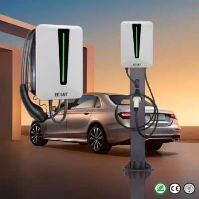 Ee S&T China Manufacturer IEC 62196-2 Connector Plug 7kw 11kw 22kw Floor Type or Wallbox Mode 3 Electric Car Fast EV Charger Station for Home and Commercial