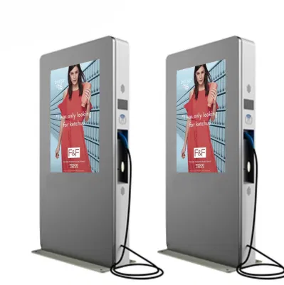 Outdoor EV Charging Pile Charger with Type 2 Socket with LCD Display