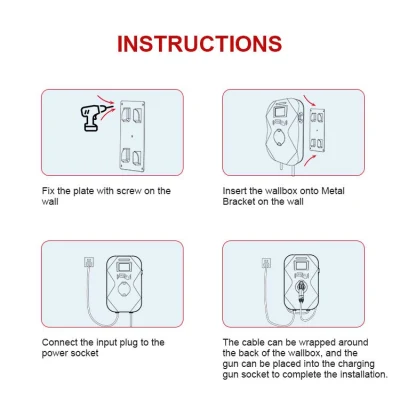 22kw 32A Type2 Mode3 Wall Box EV Charger with TUV Certified