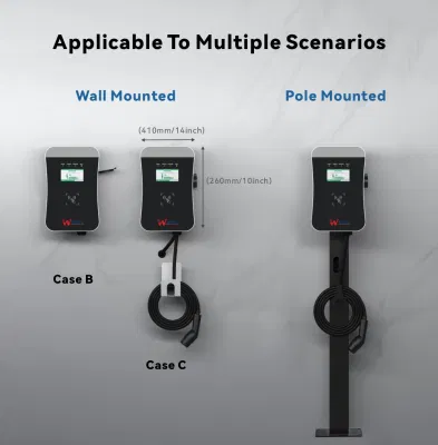 Weeyu 32A 3phase Evse Electric Vehicle Wallbox EV Home Charger IEC62196-2 Wallbox EV Charger Level 2 with Type 2 Socket