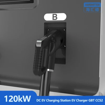 Hardhitter CE Certified OEM 120kw DC Quick EV Charger CCS2 Gbt Dual Guns Charging Pile Public Commercial Electric Vehicle Fast EV Charging Stations