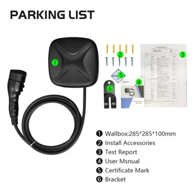 Type 2 32A 7kw Wall Mounted WiFi EV Charging Pile Gbt Chinese EV Charger 32A 7kw Home