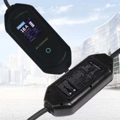 Ee S&T OEM Mode 2 3.5kw 16A CE Rhos Qualification Adjustable Portable Home AC EV Charger in Black Color with Type 2 Plug