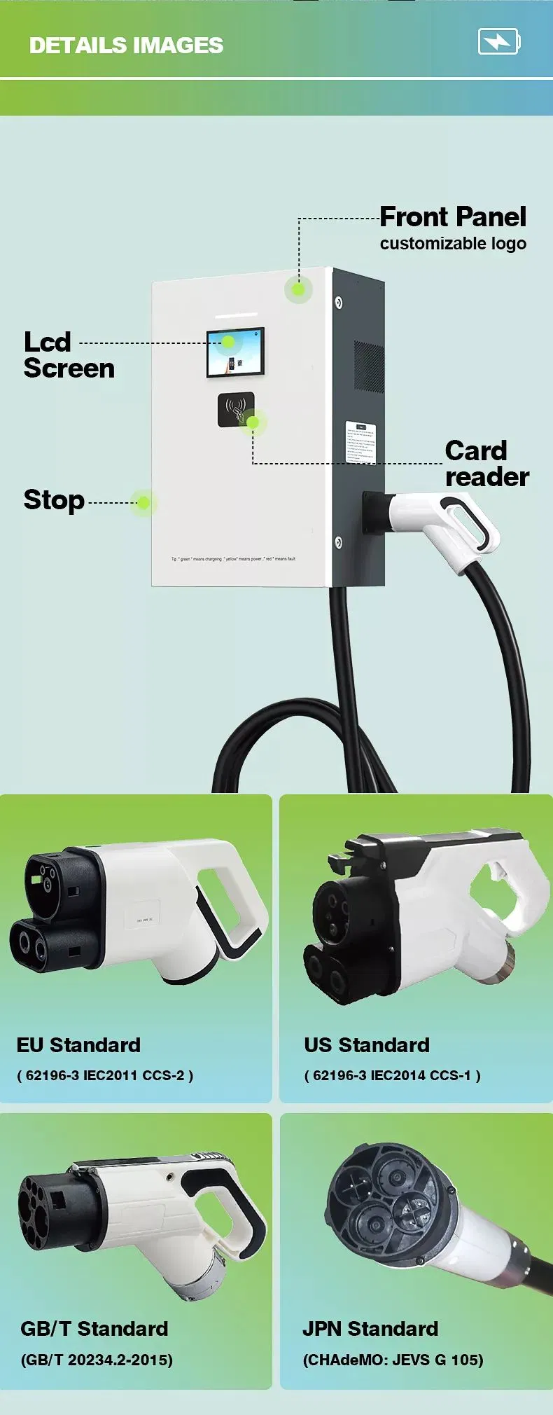 Soonplus Manufacturer EV Charger 32A 20kw OEM Electric Car Charging Station for Home Use