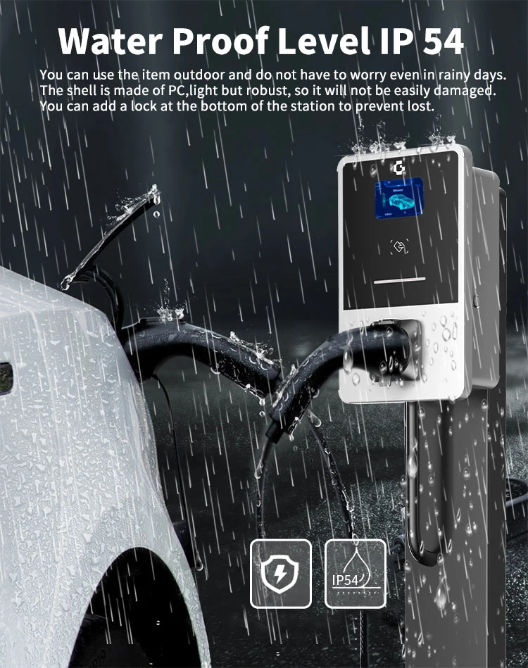 7kw Wallbox Charger Untethered for Electric Vehicle Charging Station