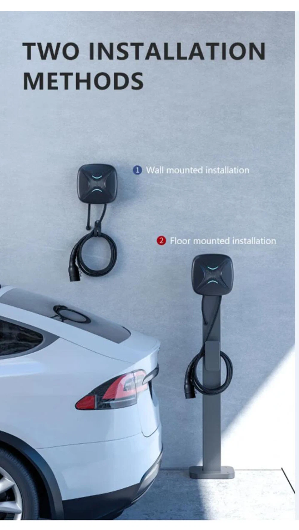 Type 2 32A 7kw Wall Mounted WiFi EV Charging Pile Gbt Chinese EV Charger 32A 7kw Home
