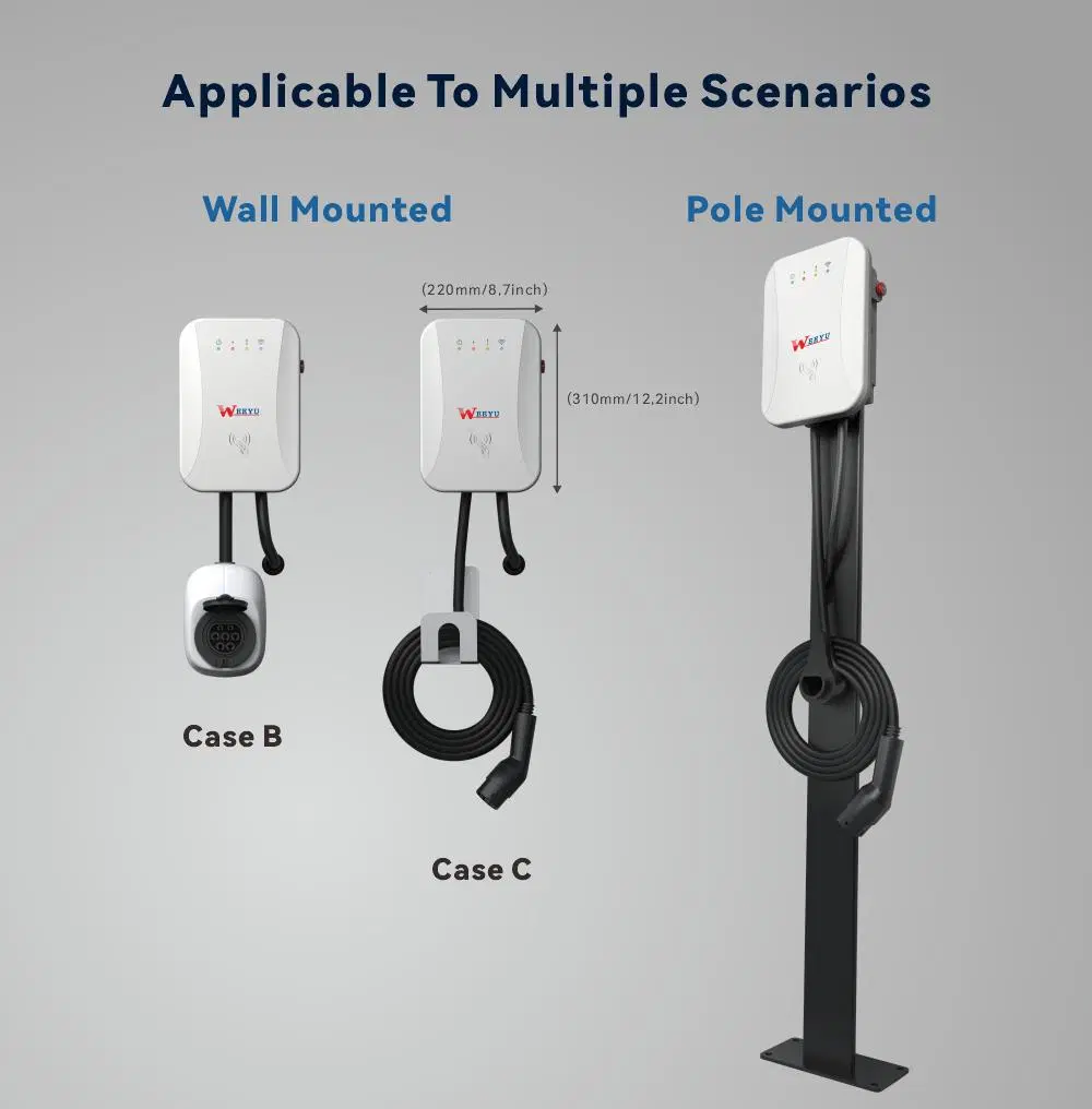 Ocpp 1.6j UL FCC Energy Star Wallbox EV Charging Station Wallbox Type 1 Type 2 Wall-Mounted Electric Car Charging Stations AC EV Charger