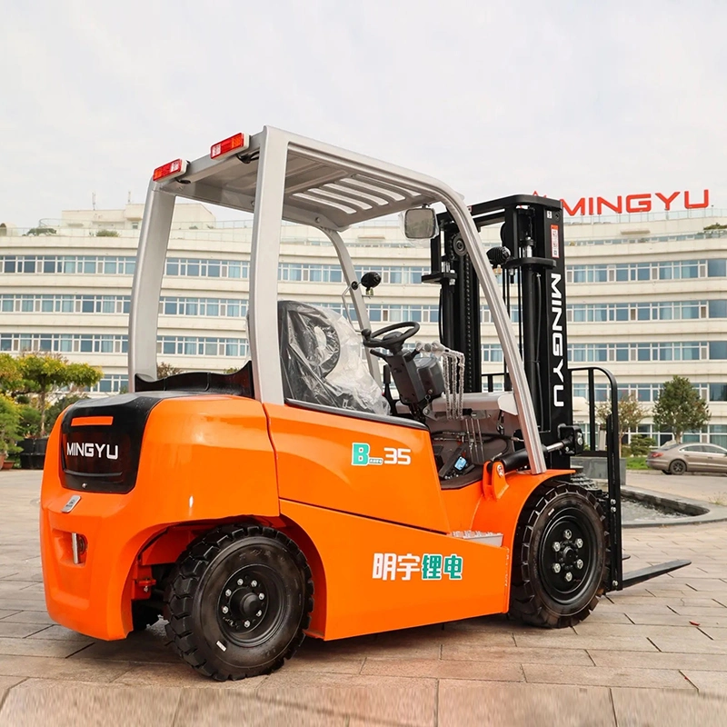 Mingyu 80V Lithium Li-ion Battery with EV AC Charging Gun 3.5t Four Wheels Self-Balancing Electric Forklift Truck