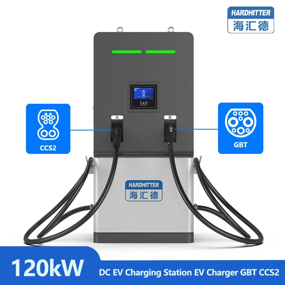 Hardhitter CE Certified OEM 120kw DC Quick EV Charger CCS2 Gbt Dual Guns Charging Pile Public Commercial Electric Vehicle Fast EV Charging Stations