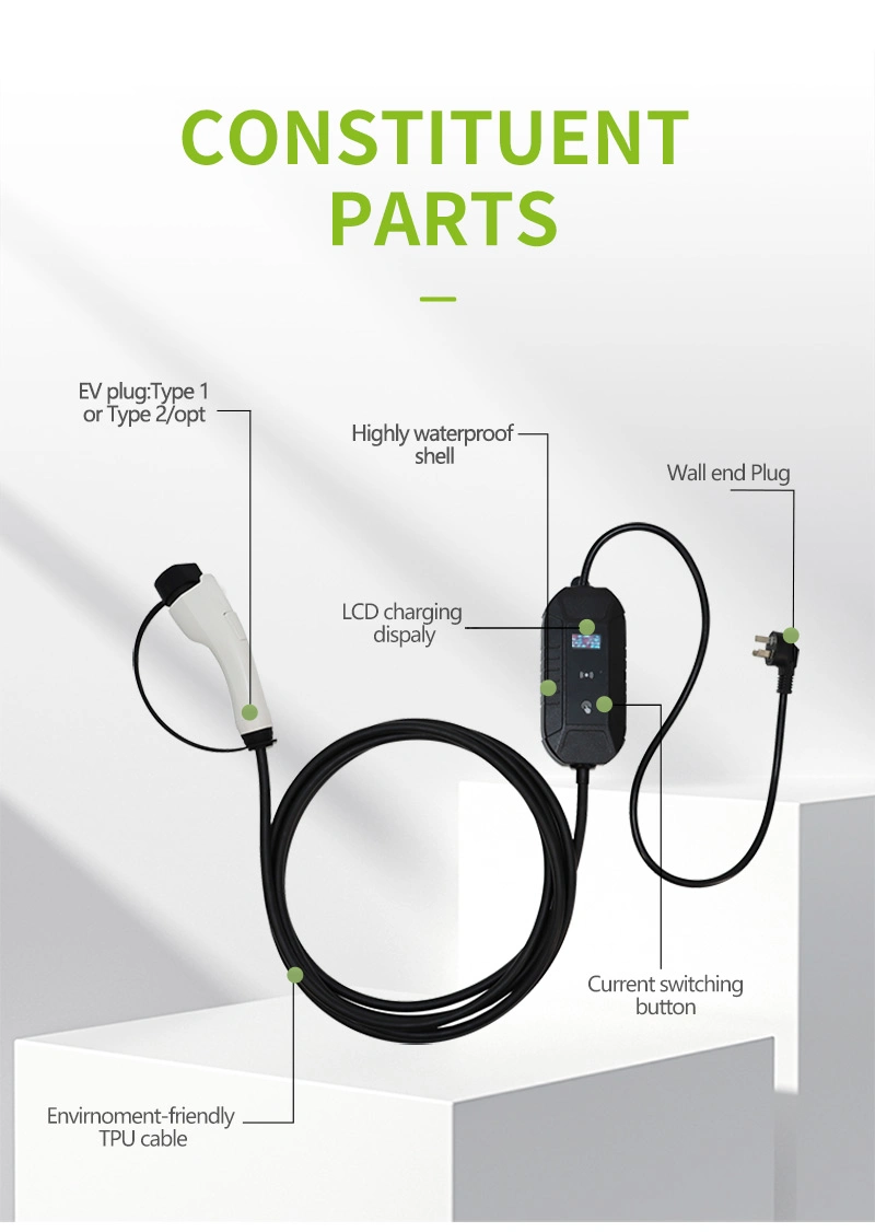 Manufacture Factory Electronic Best Charging Station Adjustable Cruuent Screen Display 3.5kw EV Charger