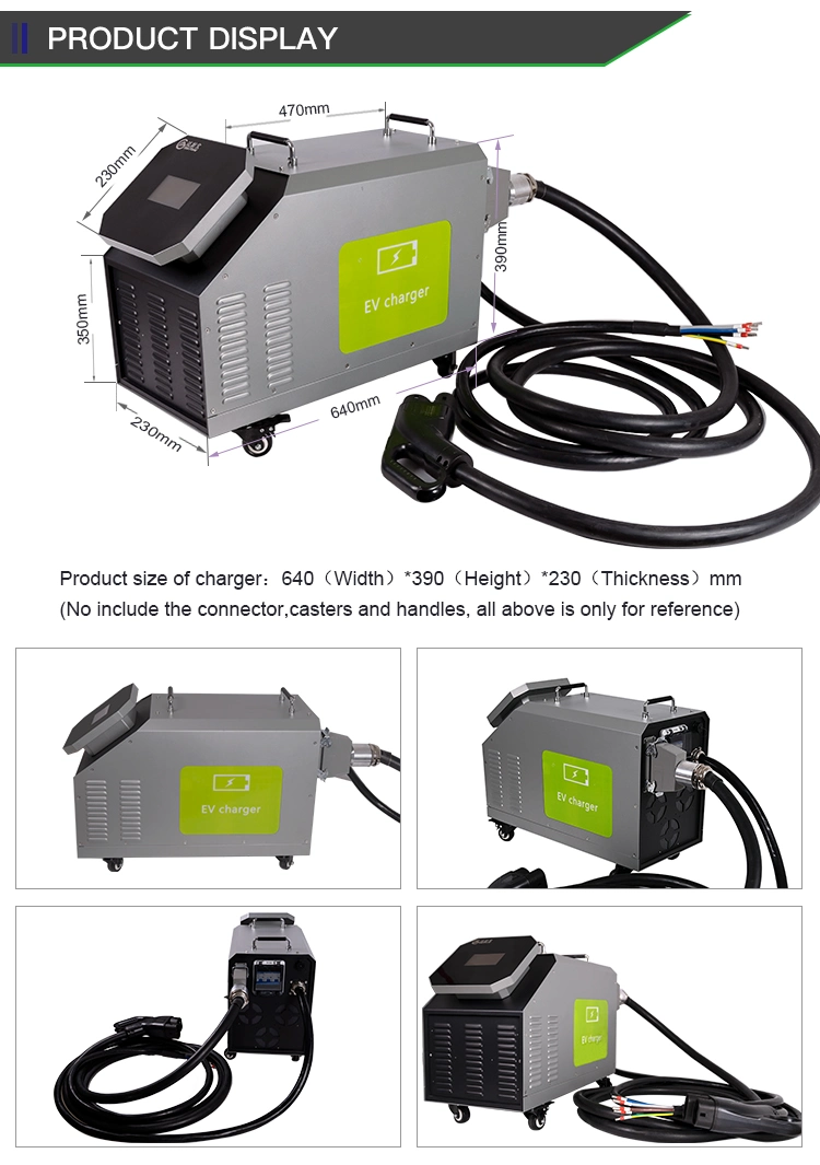 EV Charging Manufacturers 40kw Movable EV Charging Station Fast Charger Portable for Electric Car Level 3-in-1 CE Certified