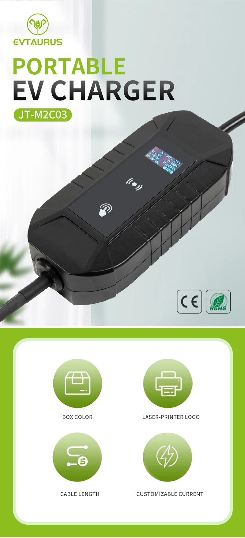 Manufacture Factory Electronic Best Charging Station Adjustable Cruuent Screen Display 3.5kw EV Charger