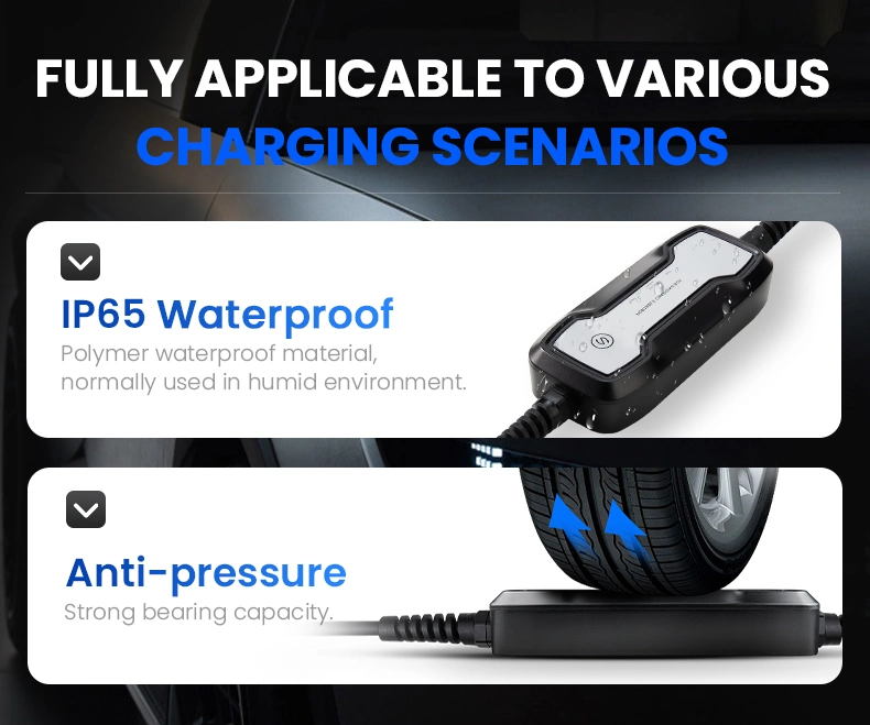 10A EV Portable Charger Box for Electric Vehicle Charging with Type 1 Plug Au Outlet Standard