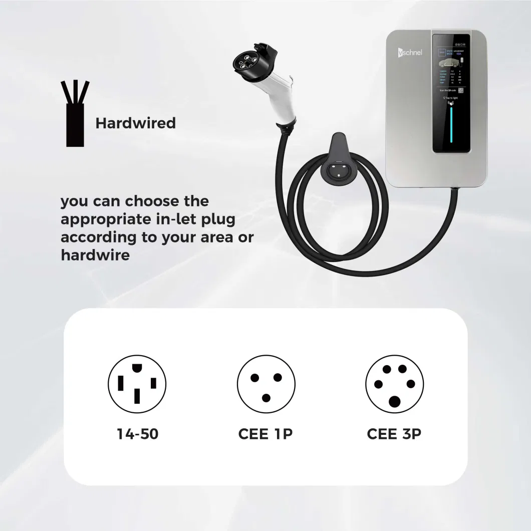 Smart Commercial EV Charger APP 11kw Single Phase Ocpp1.6 WiFi APP AC Fast Wallbox Type 1