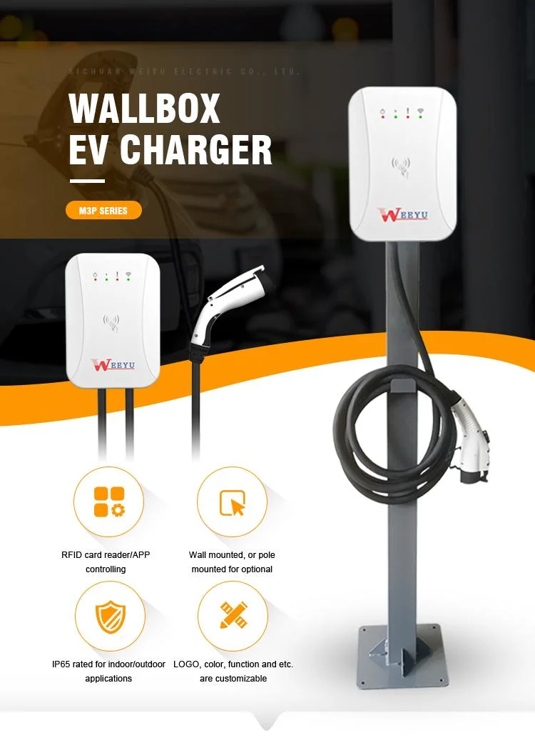 32A Type 2 Charger SAE J1772 Electric Car Charging Station UL Listed EV Charger Charging Box