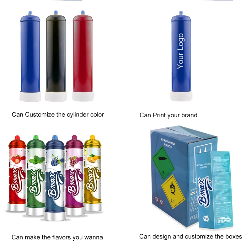 Bmax OEM Manufacturer High Quality 0.95L Volume 580g N2o Nitrous Oxide Gas Whipped Cream Cream Chargers