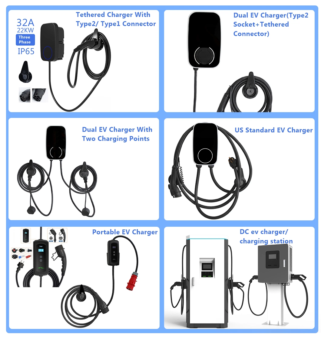 WiFi 4G APP Type 2 32A 3 Phase 380V 11kw Wallbox EV Charger Fast Electric Vehicle Charging Station
