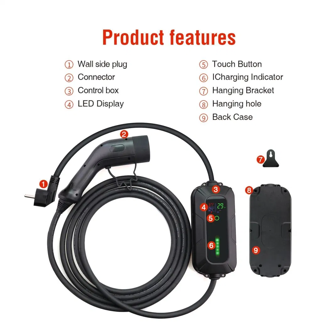 Best-Selling Products EV Charger Manufacturing Type 1 EV Charger 8A/10A/13A/16A Adjustable for Electric Car