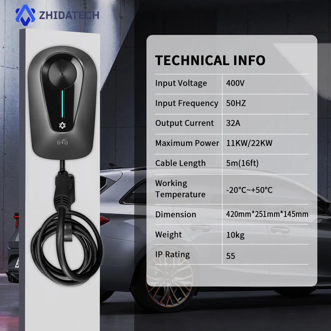 Type 2 11kw 22kw Wall-Box EV Electric Vehicle Charger for Charging Staiton