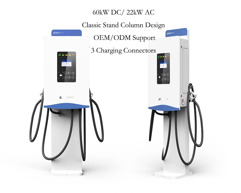 60kw DC Fast EV Charger Wallbox Electric Vehicle Charging Station Ocpp 2.0 Evse