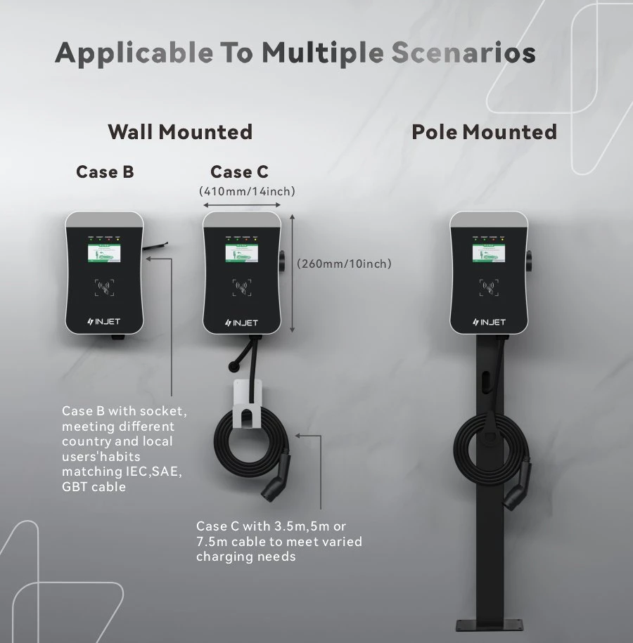 APP Control 4.3inch Screen Display AC Fast EV Charger Station Manufacture Wallbox Company 22kw 3 Phase China Factory 32A EV Charger Charging Solution