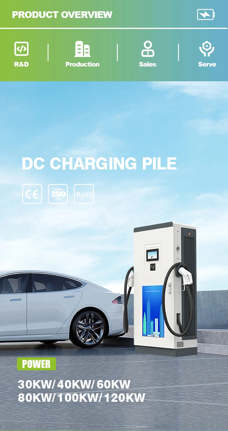 Chinese Manufacturer Fast Charging EV Charger Station Commercial DC 60kw 70kw 80kw 200A GB/T Nb/T Connector for Public Use