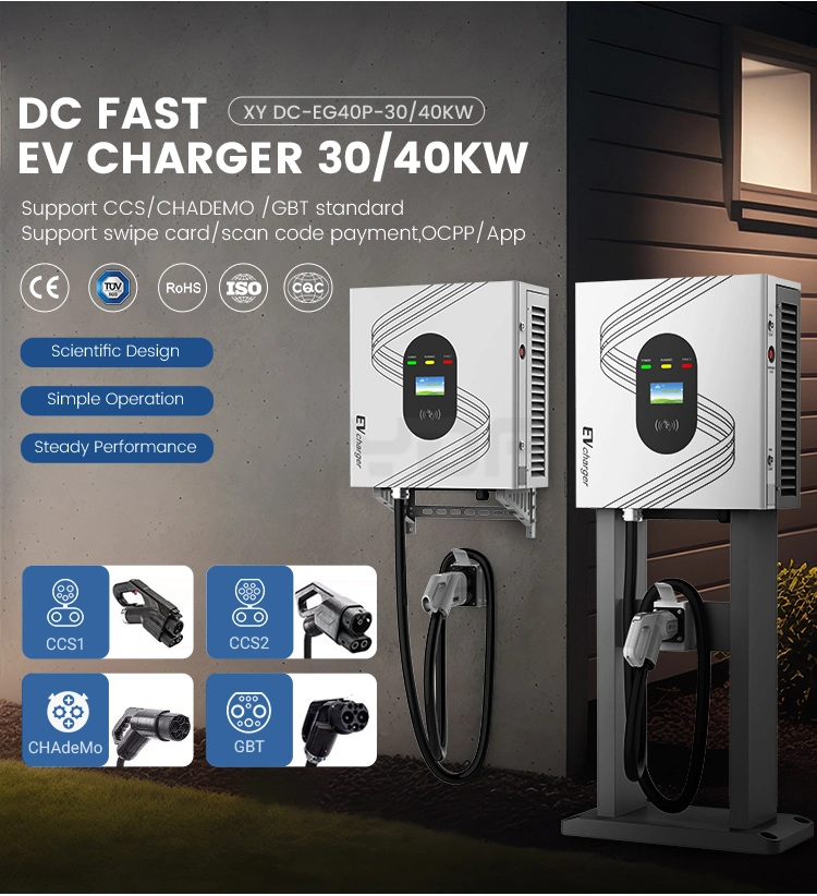 Xydf Hot Sale High Quality CE/TUV/CCS2/CCS1/Chademo/Gbt 30kw 40kw DC EV Charger Fast Electric Car Charging Station Manufacturer