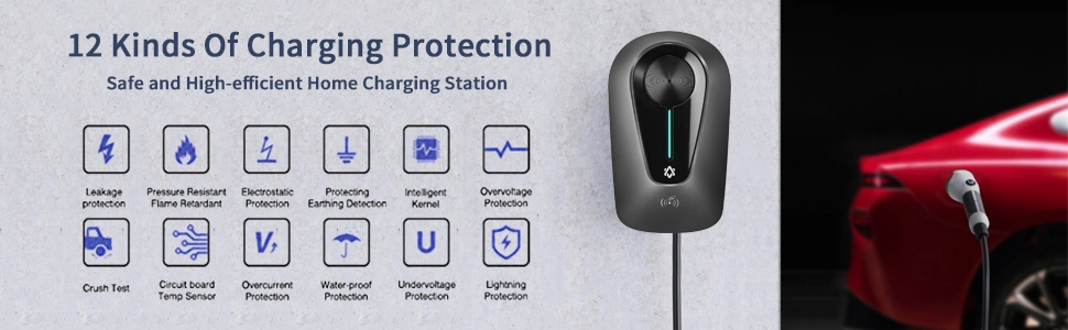11 22kw Charging Station WiFi Ocpp1.6j Wall-Mounted EV Charger