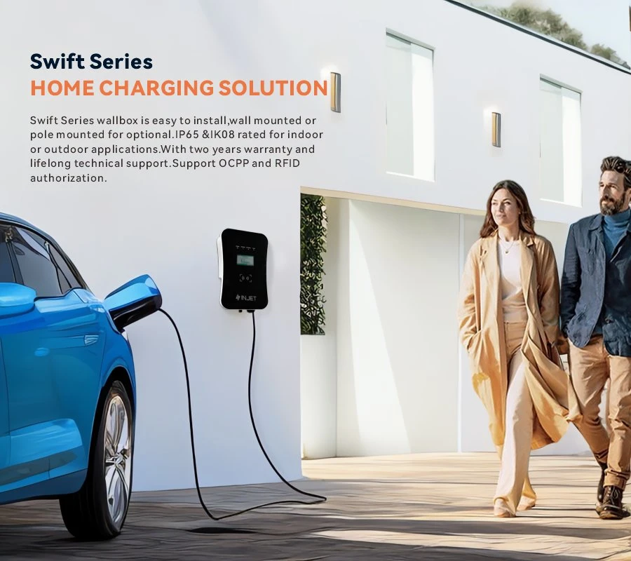 Weeyu 32A 3phase Evse Electric Vehicle Wallbox EV Home Charger IEC62196-2 Wallbox EV Charger Level 2 with Type 2 Socket