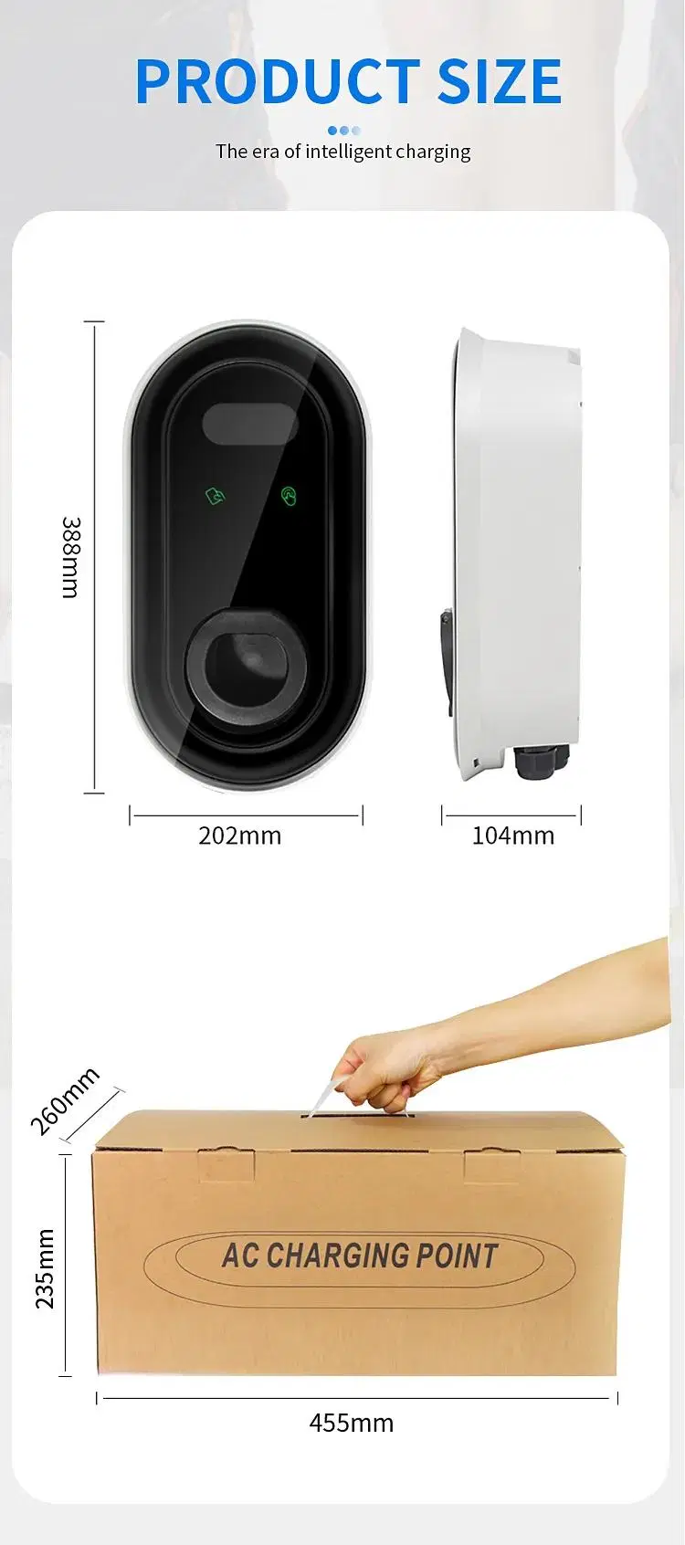 7kw 11kw Type 2 Home AC EV Charging Station OEM Available RFID LCD Screen Electric Car Evse