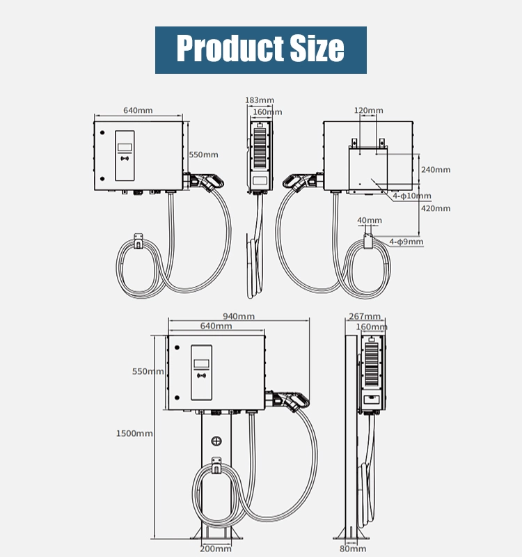 CE UL Certified EV 30kw Car Charger with CCS1 CCS2